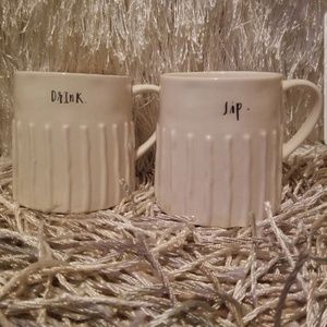 Rae Dunn "Drink & Sip" Mugs